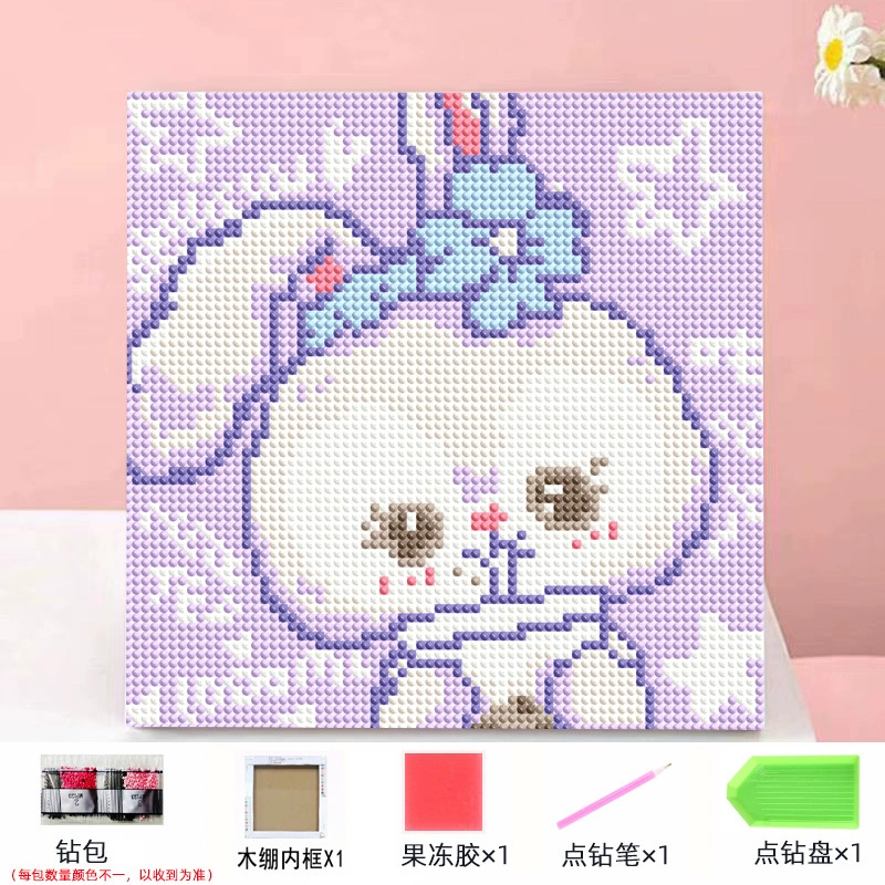 Набор алмазной мозаики DIY Kuromi и мультфильмы 20×20 см, рамка-наклейка, детское творчество