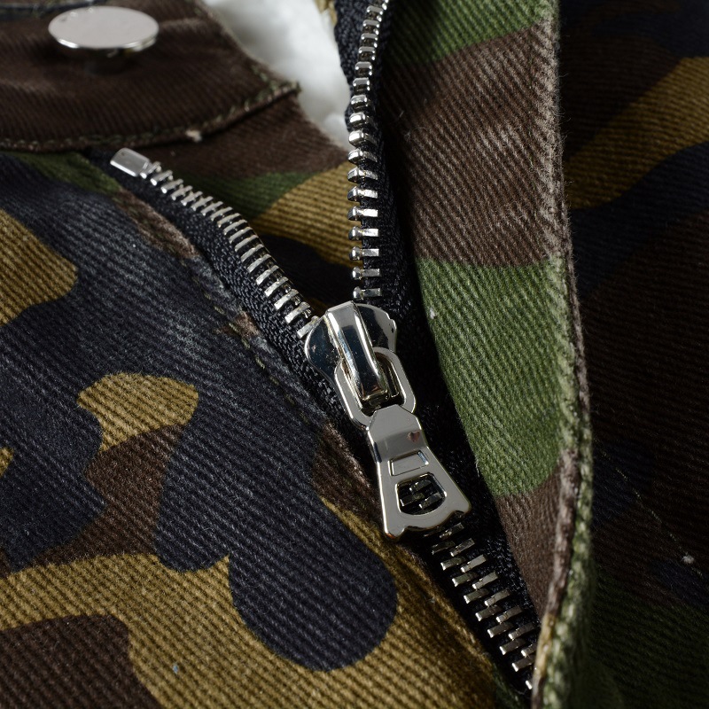 Men's Clothing high street ins same style washed and distressed multi pocket style youth slim camouflage skinny pants jeans_voghion.com