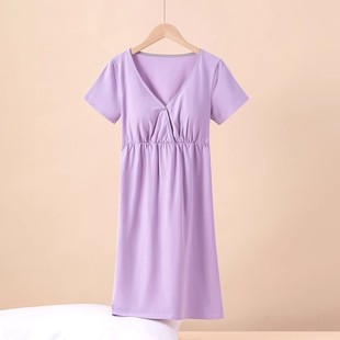 New Cotton Cross Pregnant Women's Skirt Thin Large Size Casual Home Clothes Pregnant and Nursing Loose Nightdress Dress