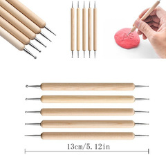 Cross-border pottery tools 23-piece set Soft clay modeling clay silicone wood dotting tools Carving knife Rolling pin