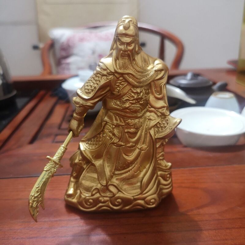 Approximately 14cm Guan Yu Statue for Circulation Protection, Guanyin Statue for Home Decoration and Car Display