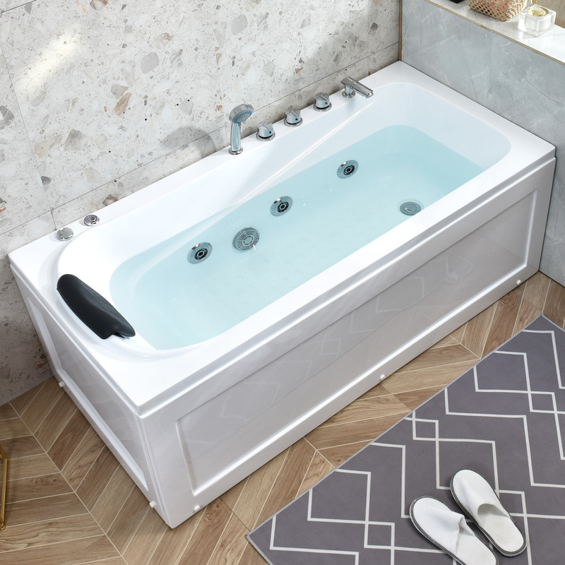 Wholesale Acrylic Double-Skirted Standard Bathtub 1.2- 1.8m Square Household Adult Massage Bathtub Soaking Tub