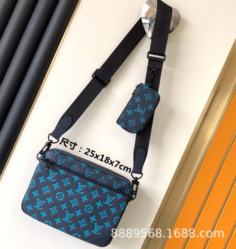 直接供給クロスボーダー m lv メンズバッグレディースバッグブラックウォリアーメッセンジャーバッグ枕バッグチェーンバッグボックスバッグポータブルブリーフケース|undefined