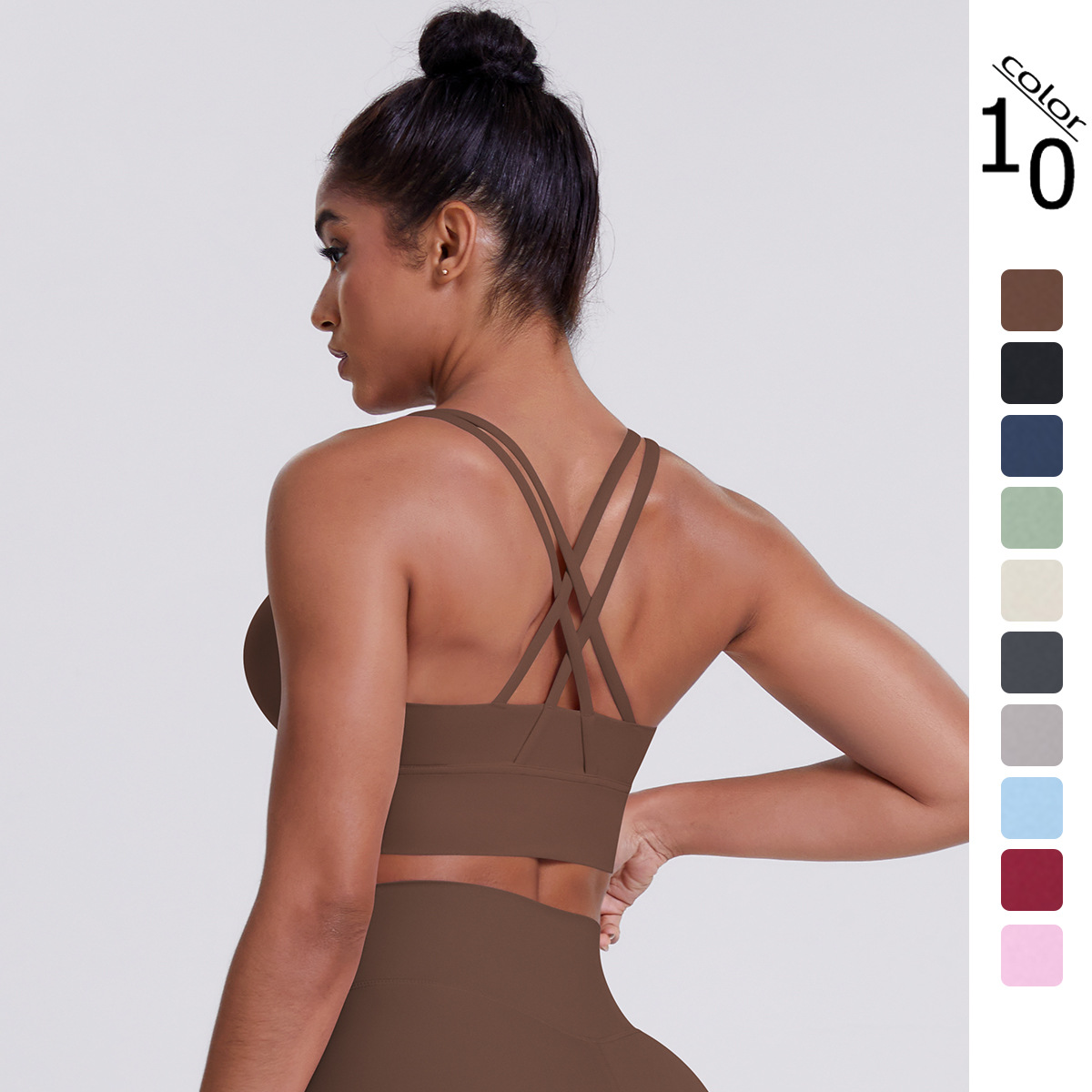 Nube transfronteriza abrasión cruzada espalda belleza deportiva bra de ocio corrida antichoque fitness chaleco ropa de yoga mujer