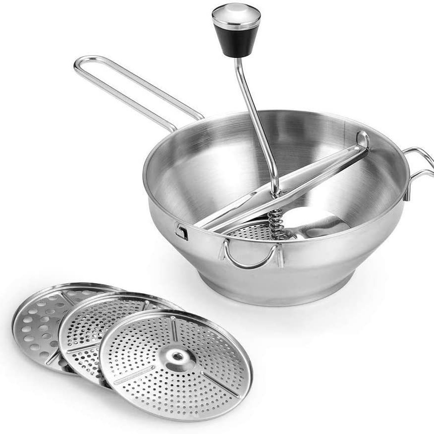 Mezclador de alimentos de acero inoxidable, mezclador de mermelada, molinillo de barro, triturador de patatas, prensa de patatas, molinillo de barro de frutas y verduras
