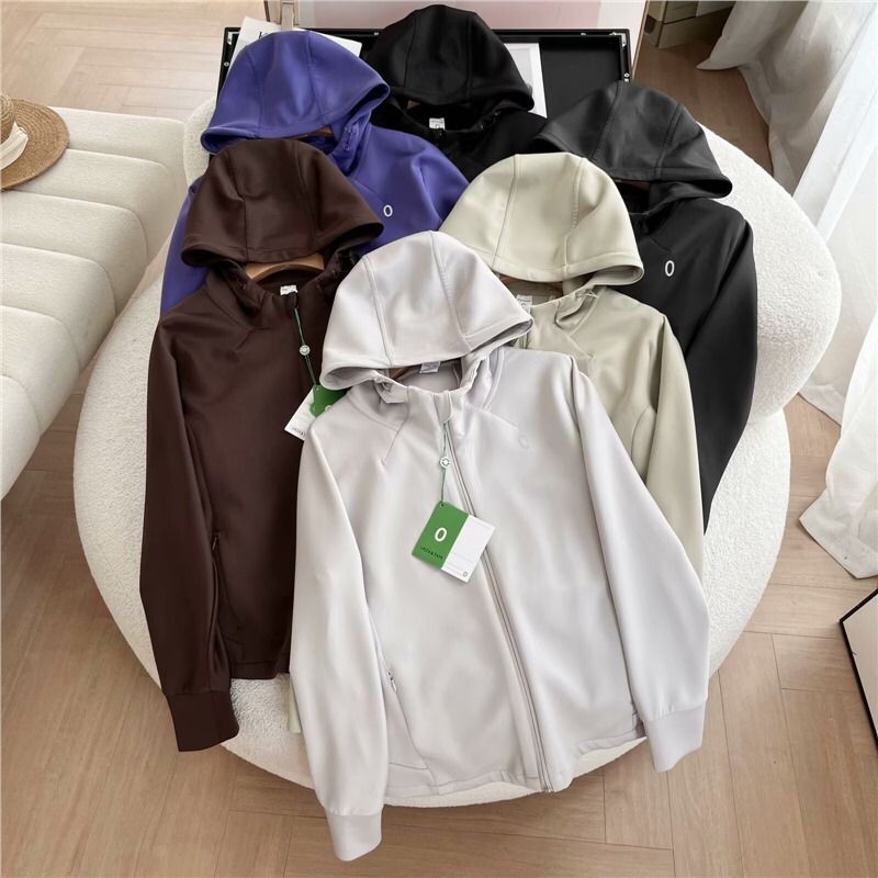 Plain Style! Factory Quality! Autumn New Air Layer Cloud-Like Versatile Slimming Look Sports Casual Hooded Jacket for Women Plain Style! Factory Quality! Autumn New Air Layer Cloud-Like Versatile Slimming Look Sports Casual Hooded Jacket for Women