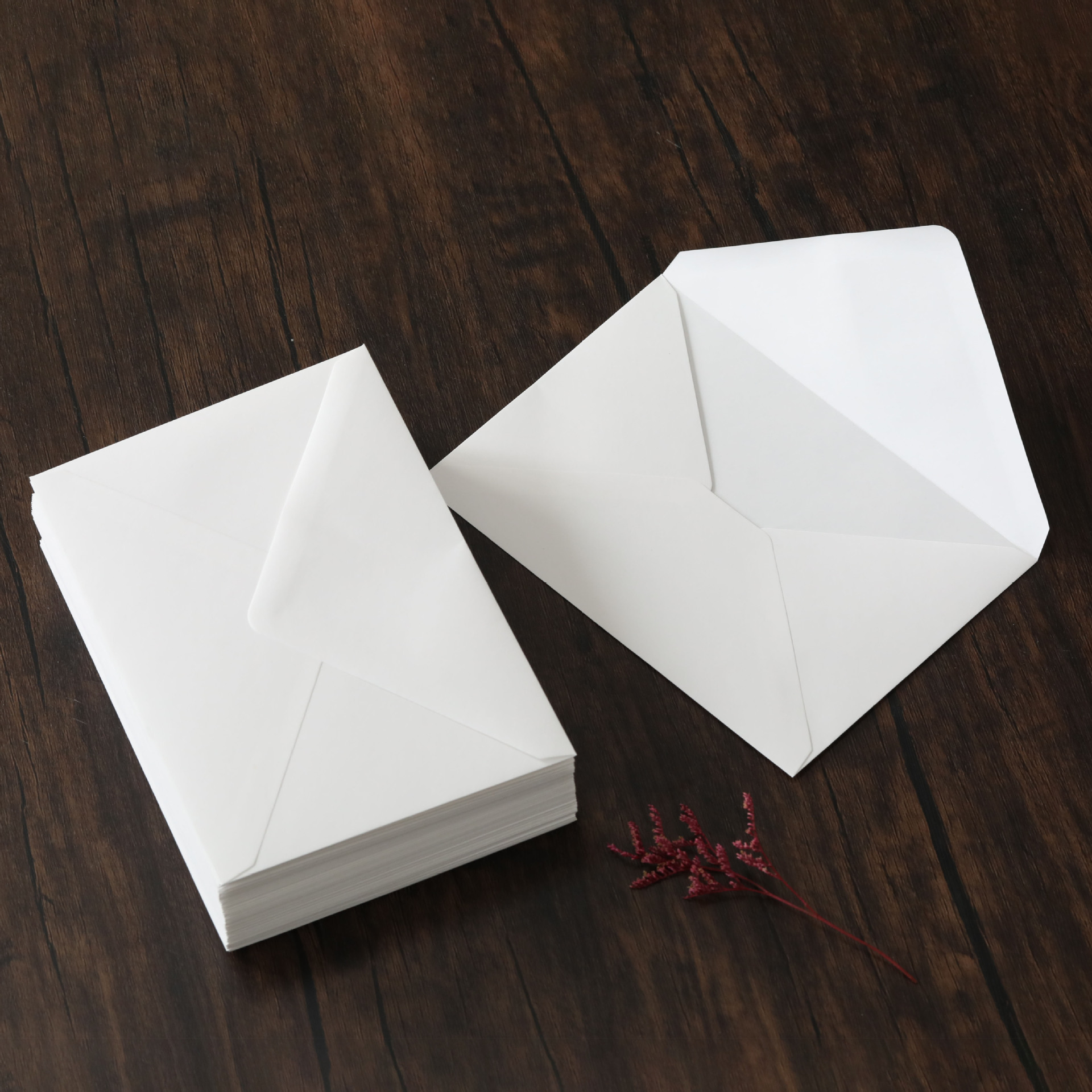 Invitation Accessories 120g Cardstock White Envelopes Wedding Invitations Western-Style White Greeting Card Packaging Letter Bags Wholesale