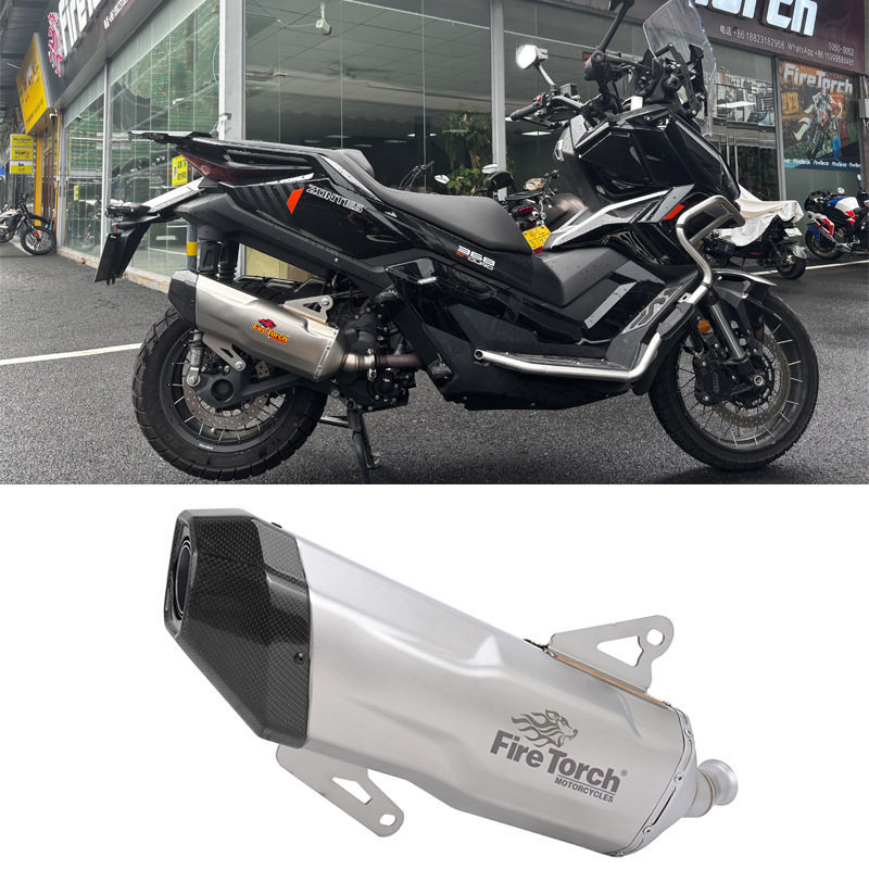 Suitable for ZONTES motorcycle scooter Zongsheng 368G DMEK exhaust pipe tail section 26-27 titanium alloy front section