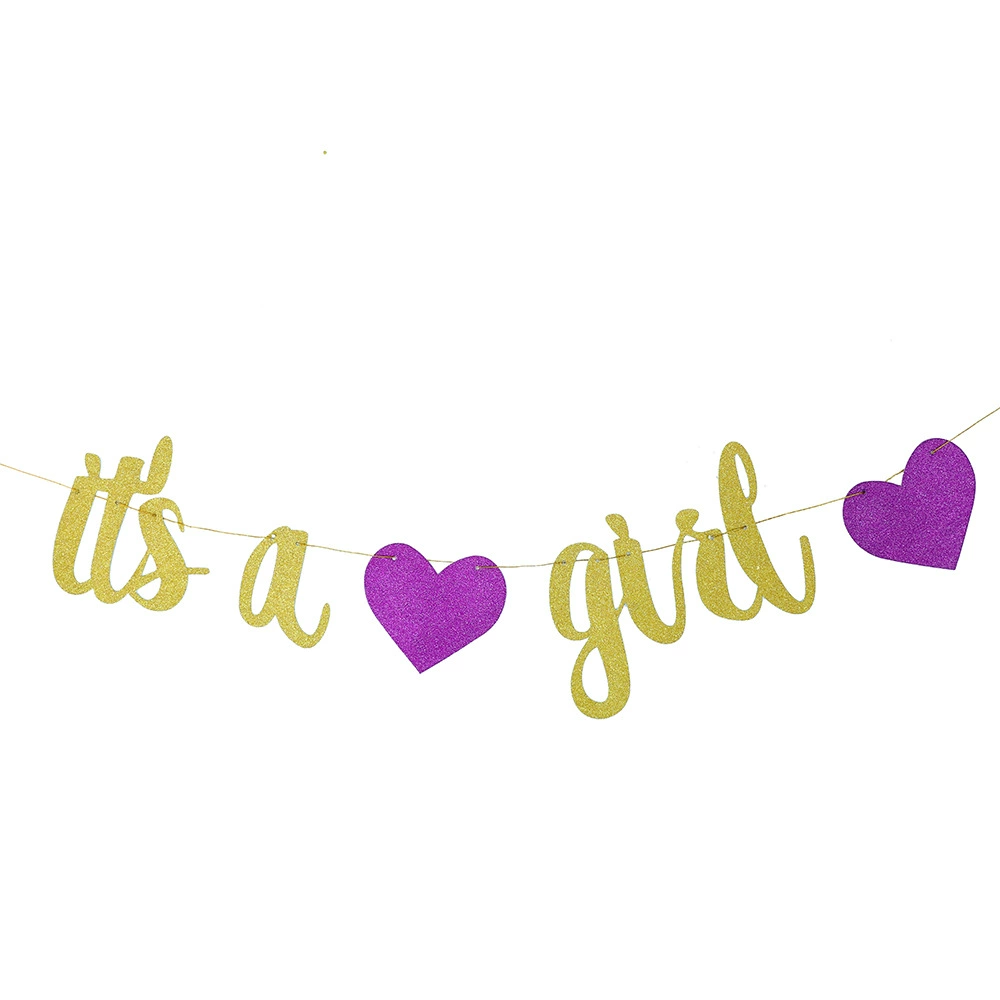 Флаг-подвеска с надписью IT'S A GIRL/BOY, флаг на день рождения и пол ребенка, декоративная выносная подвеска