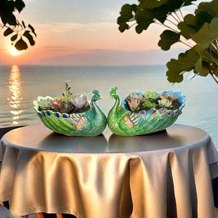 Cross-border creative Korean cute Peacock fleshy plant flowerpot factory wholesale green plant platter desktop balcony ornaments