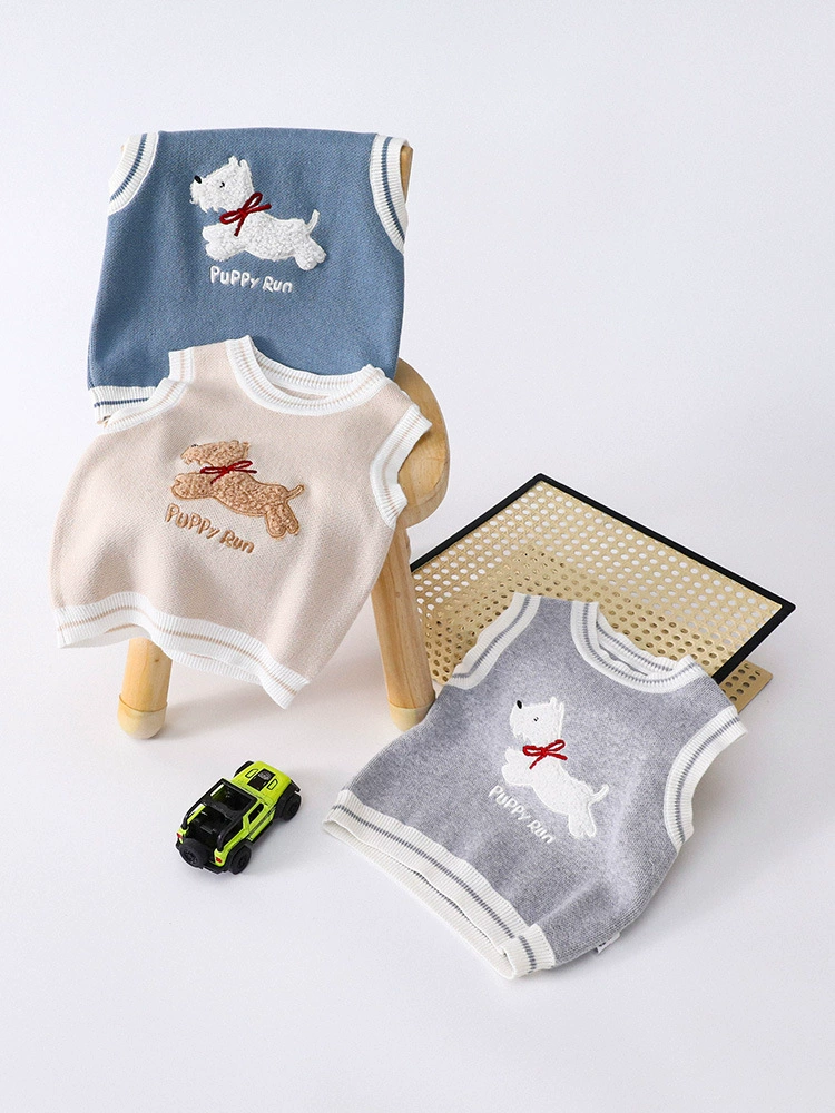 Spring and autumn new vest cardigan Korean style pullover knitted sweater wholesale children’s clothing dog children shawl