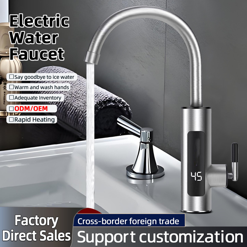 Foreign Trade New Stainless Steel Electric Hot Water Faucet Instant Hot Kitchen Dishwashing Hot and Cold Dual-Use Intelligent Digital Display Water Heater Foreign Trade New Stainless Steel Electric Hot Water Faucet Instant Hot Kitchen Dishwashing Hot and Cold Dual-Use Intelligent Digital Display Water Heater