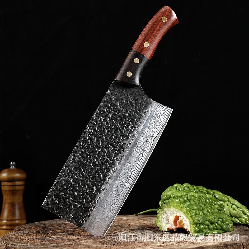 다마스커스 클립 강철 부엌 칼 더블 백단향 손잡이 슬라이스 칼 단조 칼 날카로운 슈퍼 빠른 가정용 부엌 부엌 칼 도매
