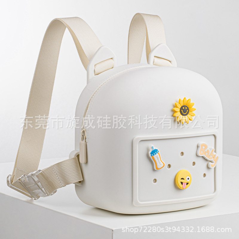 Nuevo al por mayor lindo DIY agujero niños mochila de silicona de gran capacidad mochila de silicona mochila de damas