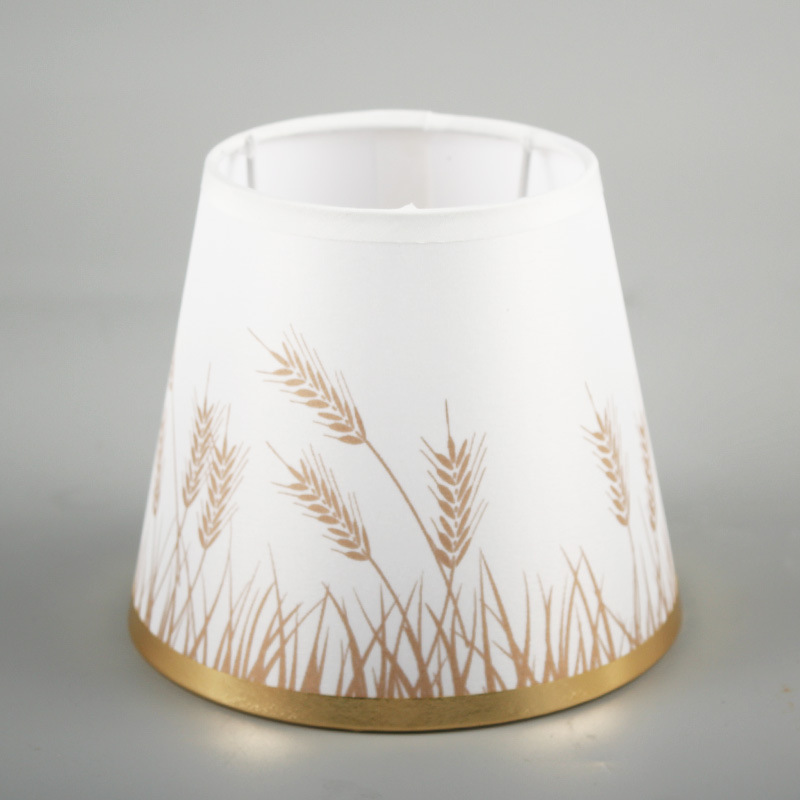 Patrón de impresión, pantalla de pegatina de Xiaoping, tela creativa simple, accesorios de lámpara redonda en forma de cono, pantalla de lámpara de mesa de habitación para el hogar