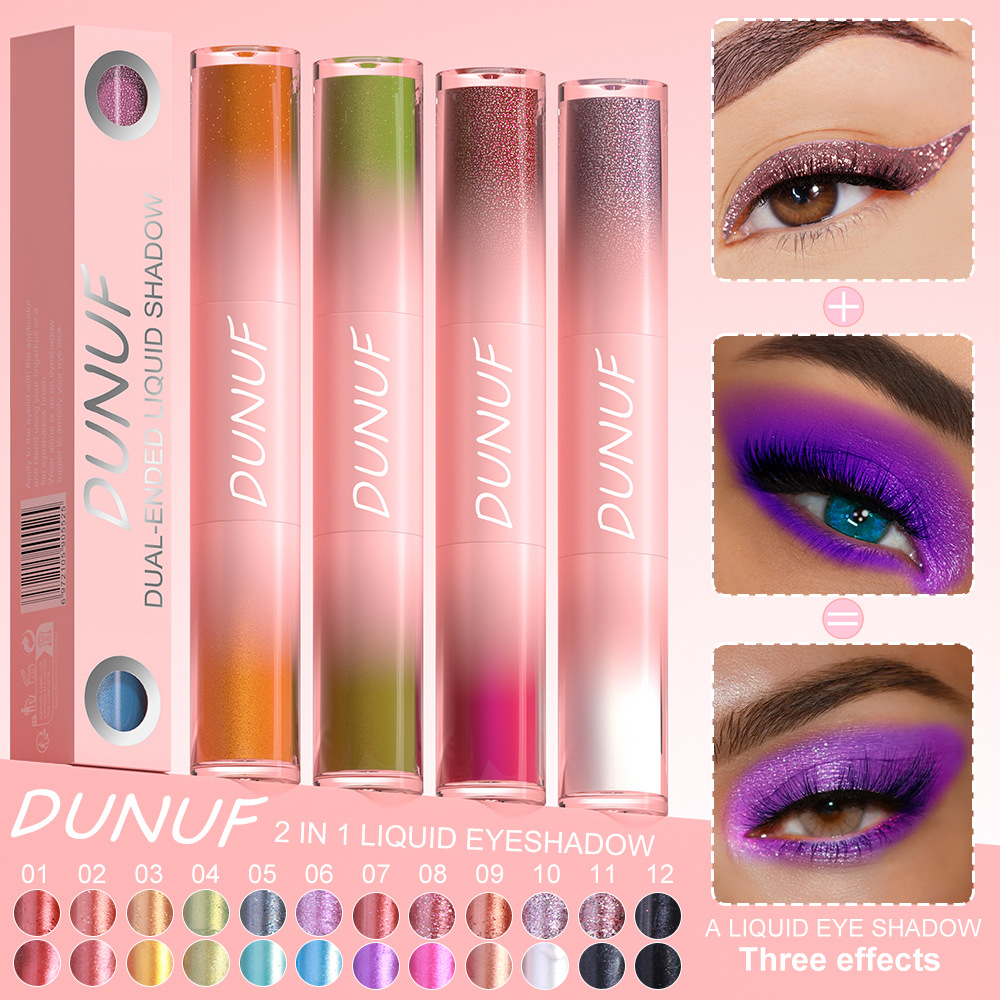 Dunuf Double-Ended Long-Lasting Pearlescent Glitter Eyeshadow. Please Check! Link for Disclaimer - Exclusively for Foreign Trade