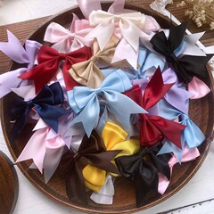 高級2.5cm二重ツバメの尾の蝶結びのポリエステルは純粋な手作業で小さい花のアクセサリーの材料を作ります。