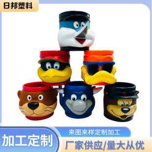 Support Customized 480ml Plastic Cups, Multi-Style Cartoon Ice Cream Cups, High-Looking Ice Cream Cups for Dessert Shops