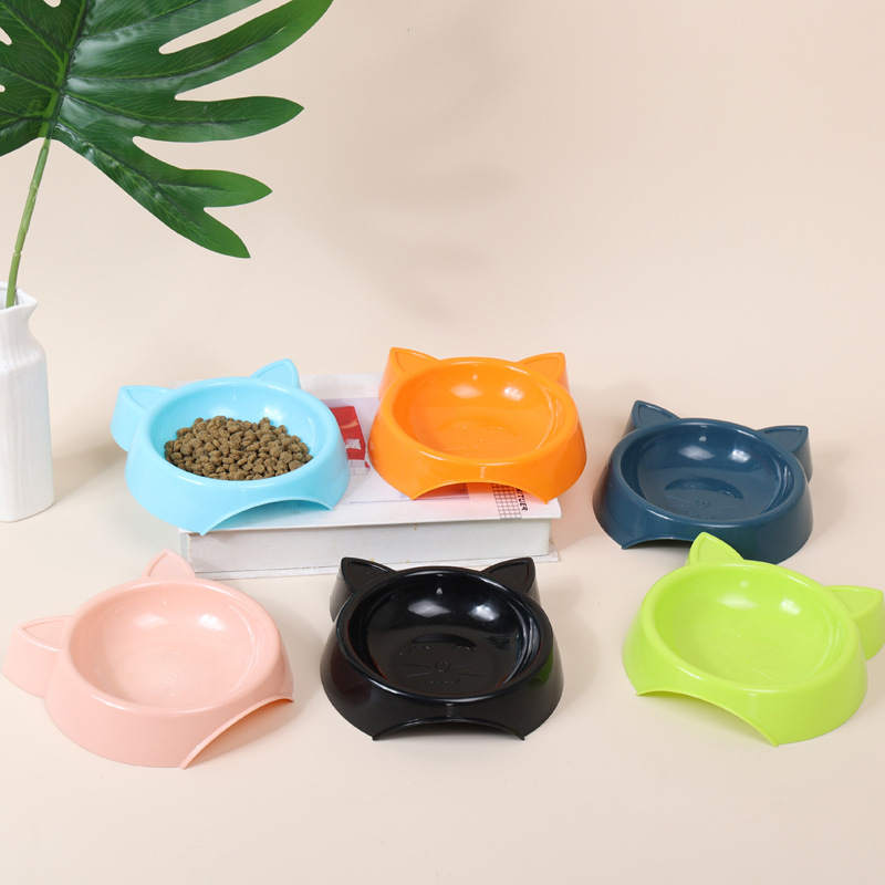Gato en forma de cara Tazón para mascotas antideslizante Color opcional tazón de comida para gatos tazón de comida para perros tazón de comida para gatos antidetonante tazón para mascotas simple y doble tazón