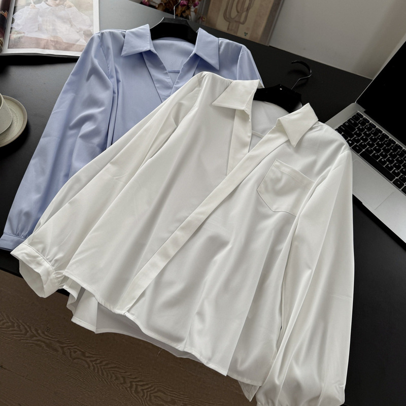 25秋季新款女士设计感百搭时尚通勤韩系气质衬衣上衣衬衫0821h14|undefined