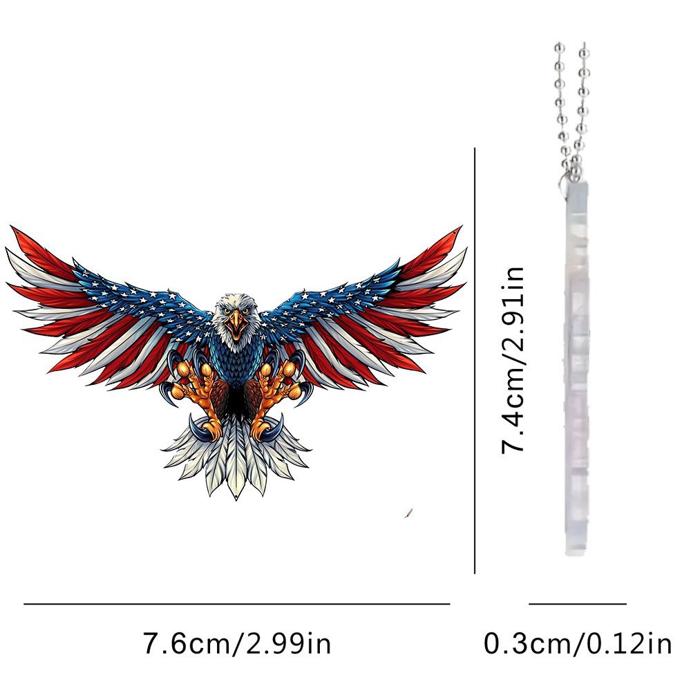 Nuevo cross-border bandera de Estados Unidos Eagle automóvil interior colgante espejo retrovisor colgante decoración de llaveros de forma especial colgante