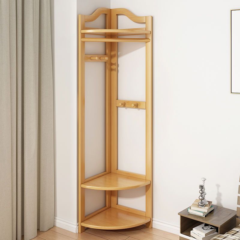 Corner Coat Rack Floor-Standing Bedroom Bamboo Corner Clothes Rack Door Vertical Indoor Simple Clothes Rack Multi-Functional