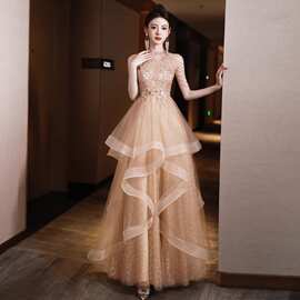 高级感晚礼服女2026新款优雅生日宴会主持成人高端轻奢小众连衣裙