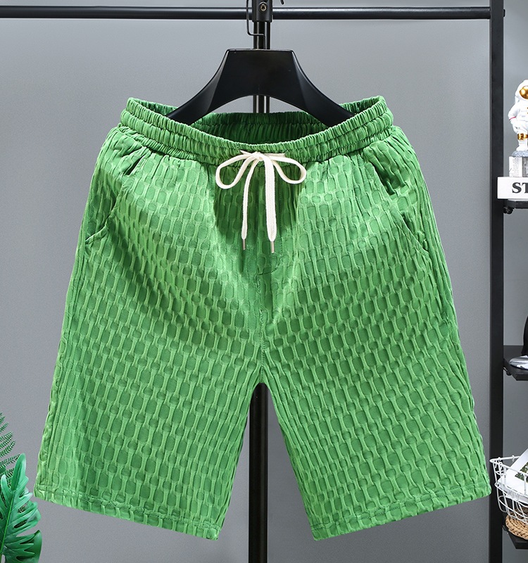 Porter des shorts en été, des hommes de plage tricotés décontractés et minces, des vêtements tendance pour la maison et l'extérieur, des pantalons deux pièces pour hommes_voghion.com