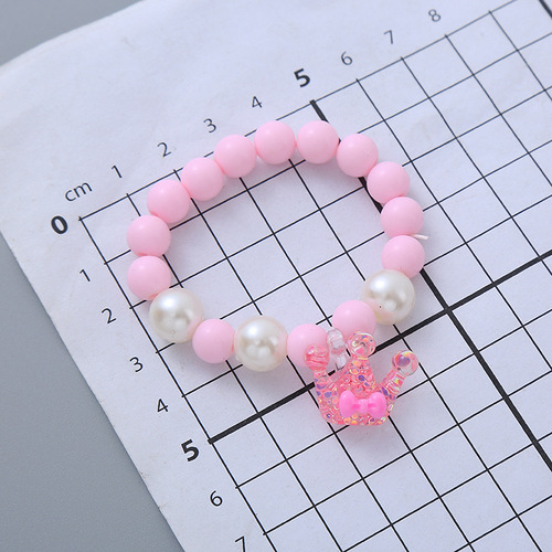 Handmade Beaded Necklace with Colorful Resin and Pearl-like Drops for Girls - Princess Style Children's Necklace