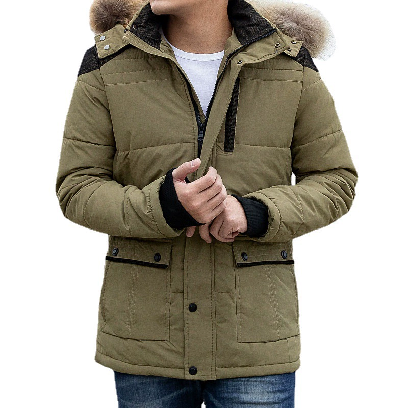 Warm down jacket for leisure with hood, 2023