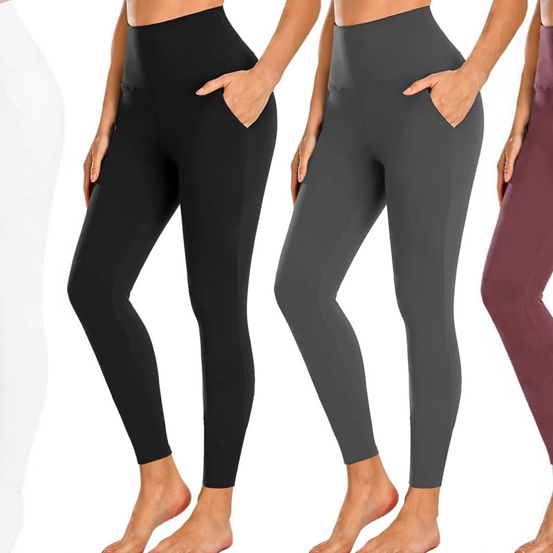 Sports New Women's Leggings with Pocket High Waist Belly Tight Fitness Soft Fitness Leggings Yoga Pants