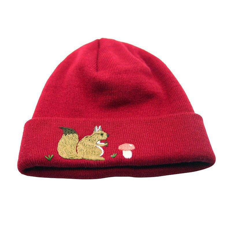 Lu bordado a mano diy sombrero de pescador sombrero de deportes para hombres y mujeres estudiantes sombrero de flores de dibujos animados casuales coreanos