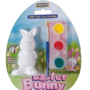 Amazon Easter Graffiti Plaster 3D Handmade Color DIY Rabbit Plaster Doll Stall Painting