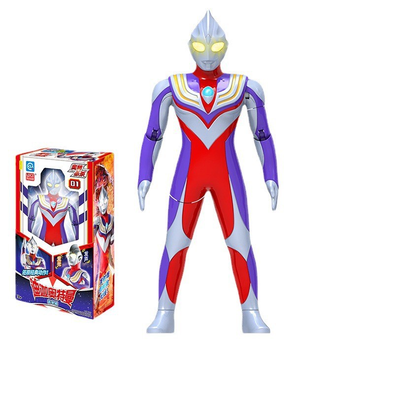 Figura de juguete Ultraman Tiga Cerotliga, juego completo, de goma suave, hecha a mano, para niños y jóvenes, serie Super Transformation
