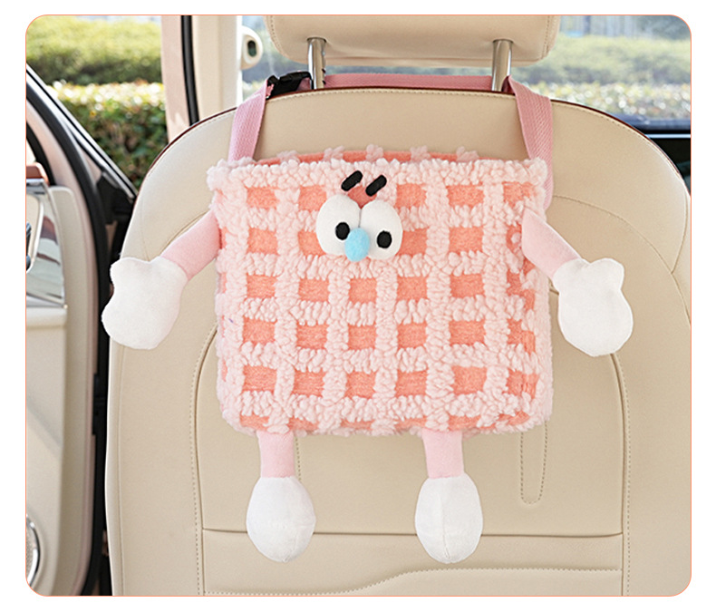Little Monster Car Trash Can Dopamine Car Seat Back Hanging Storage Box Creative Car Storage Bucket