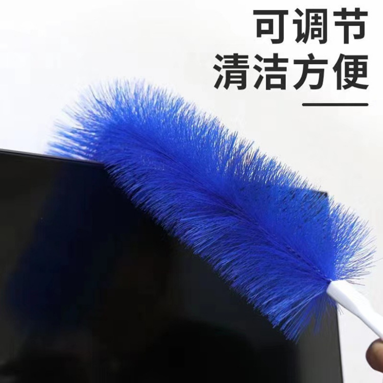 cepillo de limpieza multifuncional de ventilador de mango largo de pelo suave que puede doblarse libremente escopio de pelo de pollo doméstico de limpieza de polvo
