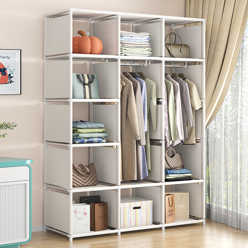 挂衣架落地卧室衣帽架室内简易布衣柜家用收纳架多层储物置物架子