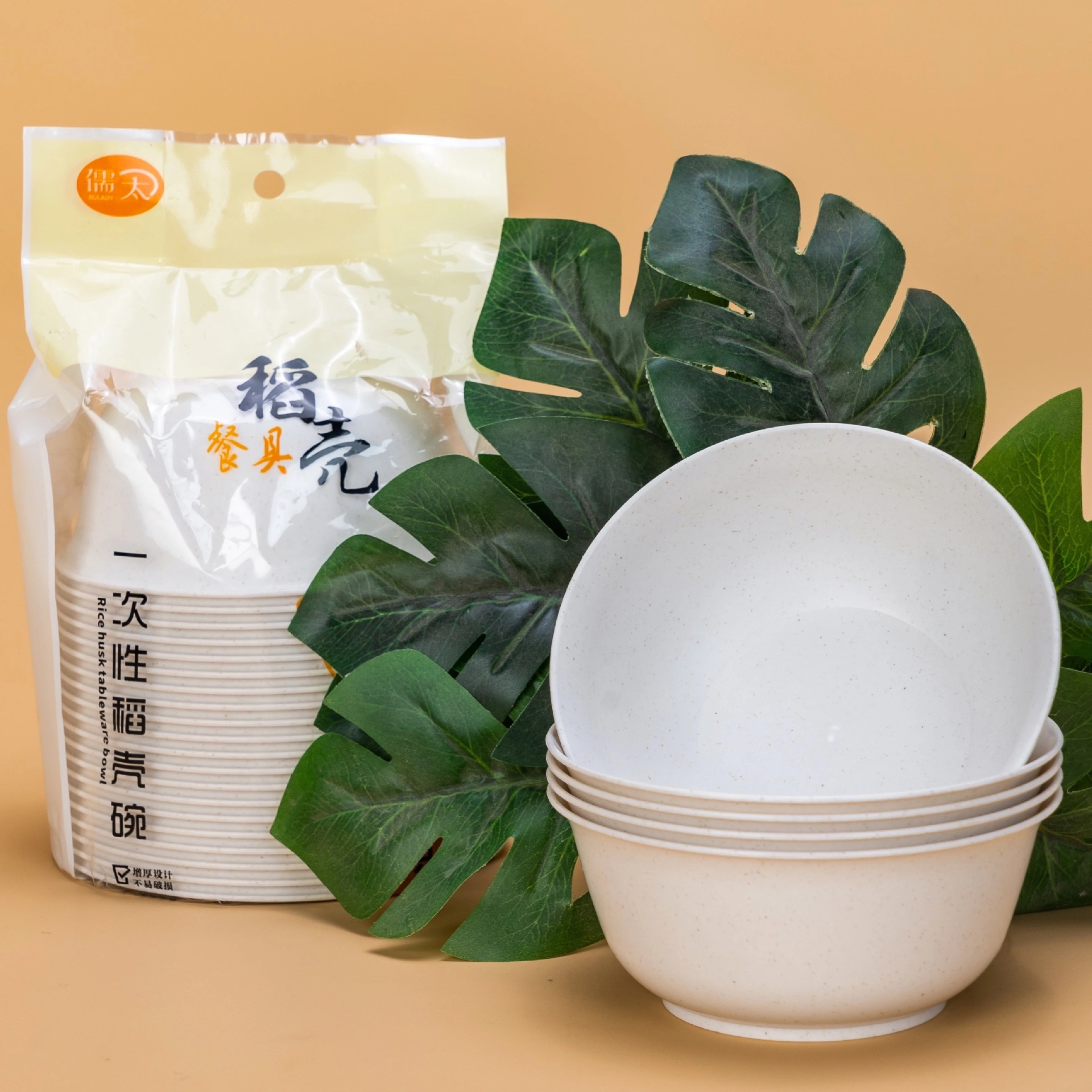 일회용 두꺼운 그릇, 젓가락 및 숟가락 세트, 고온 방지 가정용 및 상업용 도매 제조업체 직접 판매 독립적으로 포장된 크고 작은 그릇