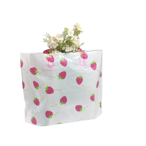 PE plastic shoulder bag with logo printing for gift packaging, suitable for women's and children's clothing stores, shopping bags