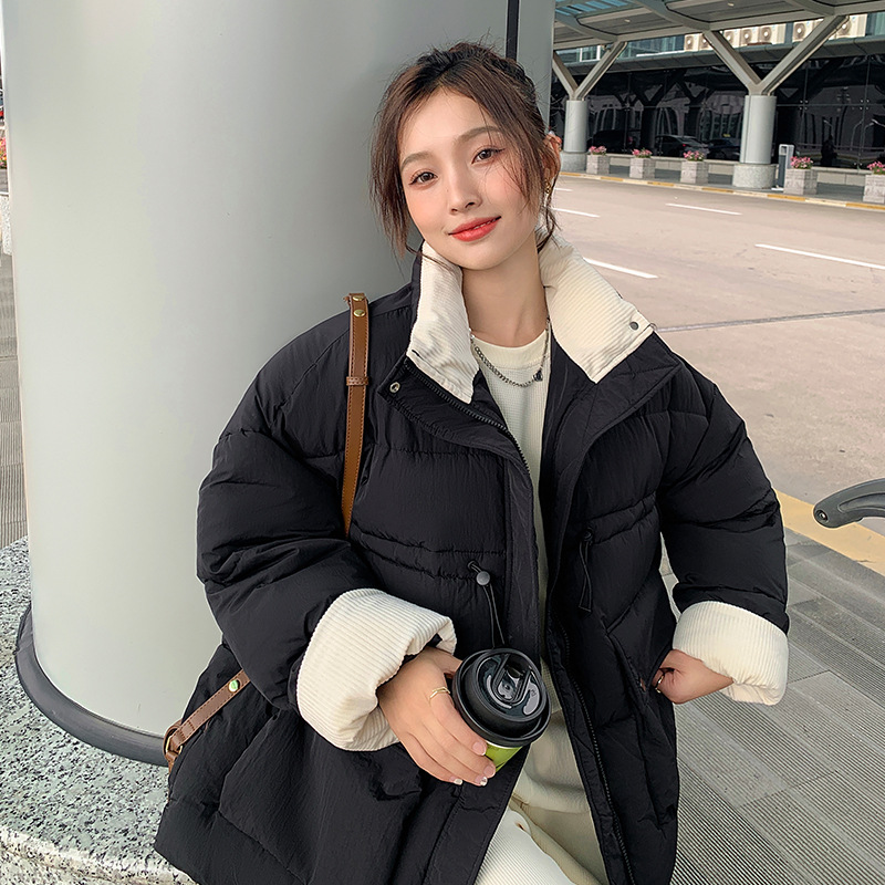 Ropa de algodón de cuello de mujer ropa de pan de estilo coreano universalmente estudiantes extranjeros chaqueta de algodón de invierno 2023 chaqueta de moda bolsillo de tendencia