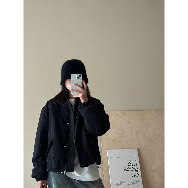 lulu廓形棉服小个子设计感翻领短款运动瑜伽夹克露露同款棉衣外套|undefined