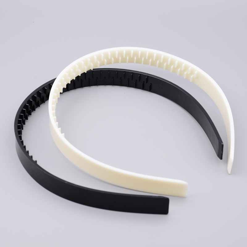 Korean Style 1/1.5cmabs Plastic Stepped Tooth Headband Bottom Embryo Black and White Children's Handmade Jewelry Accessories with Tooth