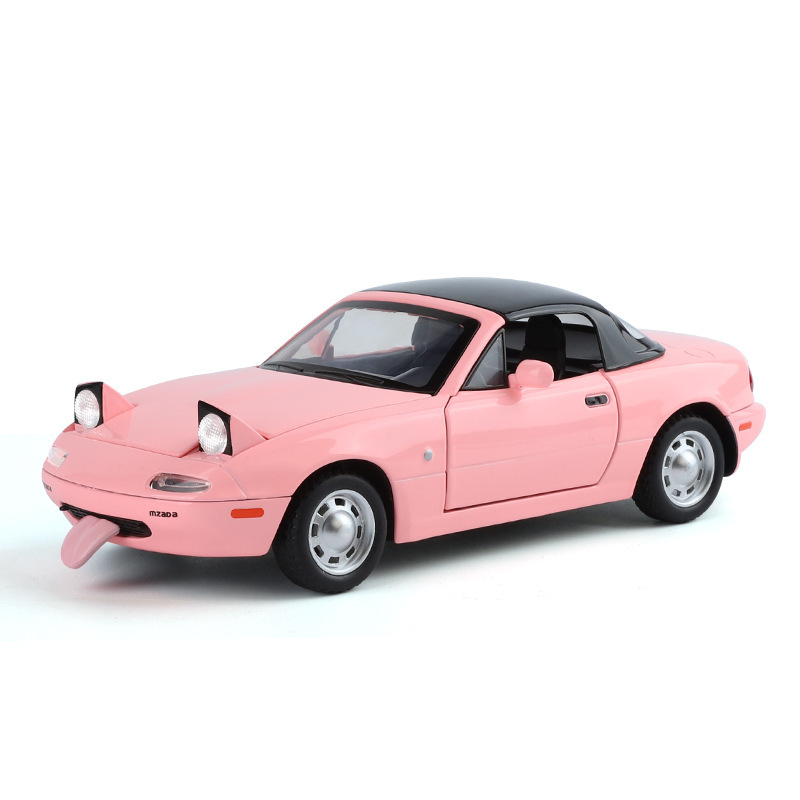 1/24 Mazda MX5 convertible sports car simulation alloy car model boy sound and light toy cross-border hot sale