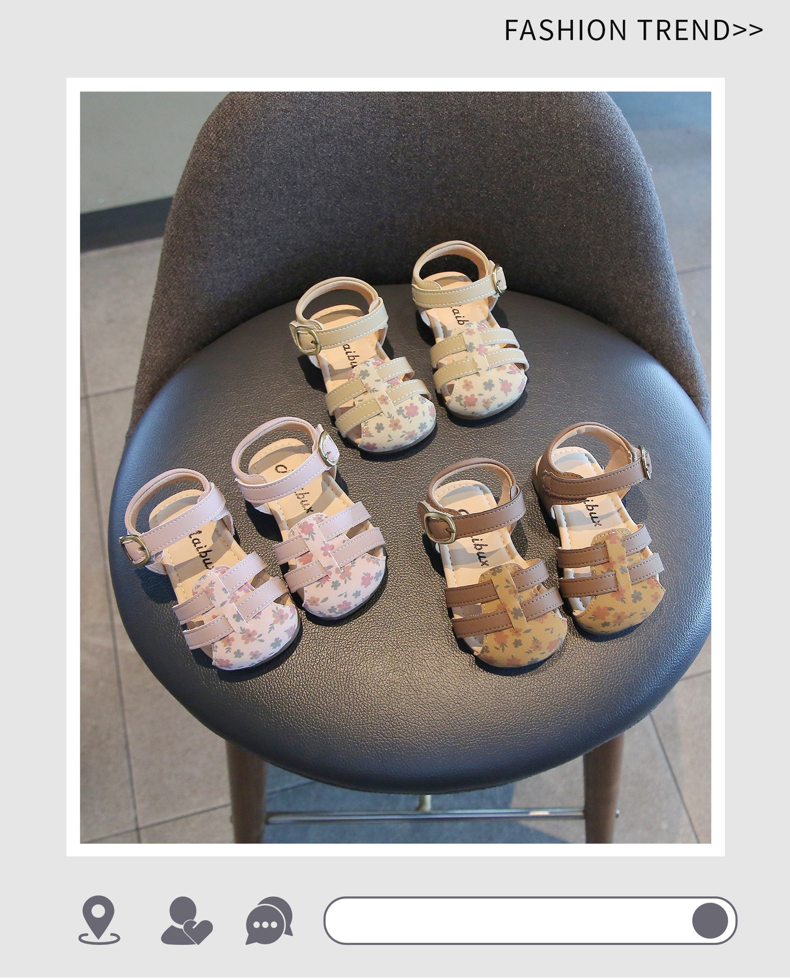 Sandales à fleurs pour bébé fille avec semelle souple_voghion.com