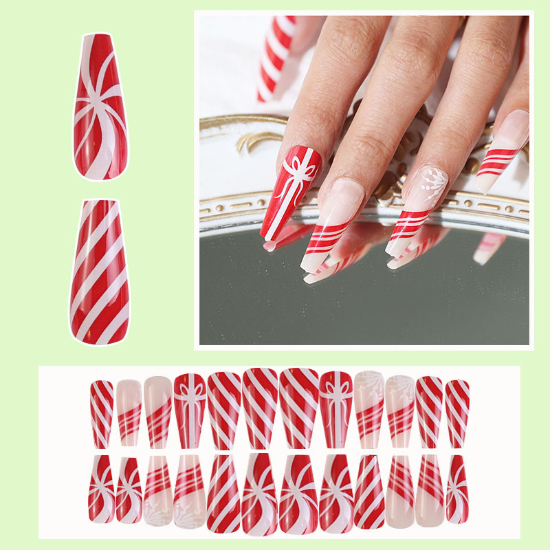 Navidad desgaste armadura nupcial clavo artificial acabado uñas pieza caja desmontable parche de uñas