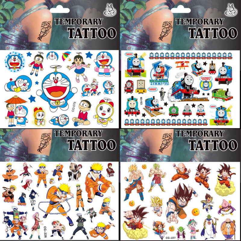Children's Cartoon Boys and Girls Tattoo Dragon Ball Water Transfer Naruto Reward Stickers Fashion Anime Stickers