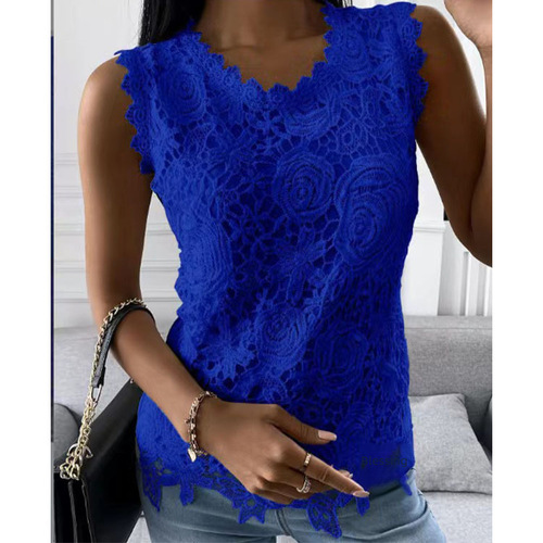 European and American cross-border independent Amazon Wish women's clothing  summer new top camisole lace shirt