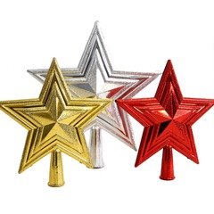 新しいクリスマス装飾金色樹頂星クリスマス立体厚五角星樹冠クリスマスツリー装飾品