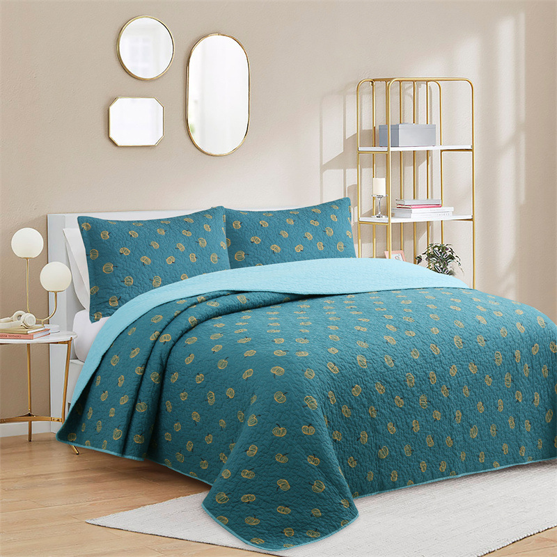 Quilted Bedding Set - Pure Cotton Embroidered Summer Quilt_voghion.com