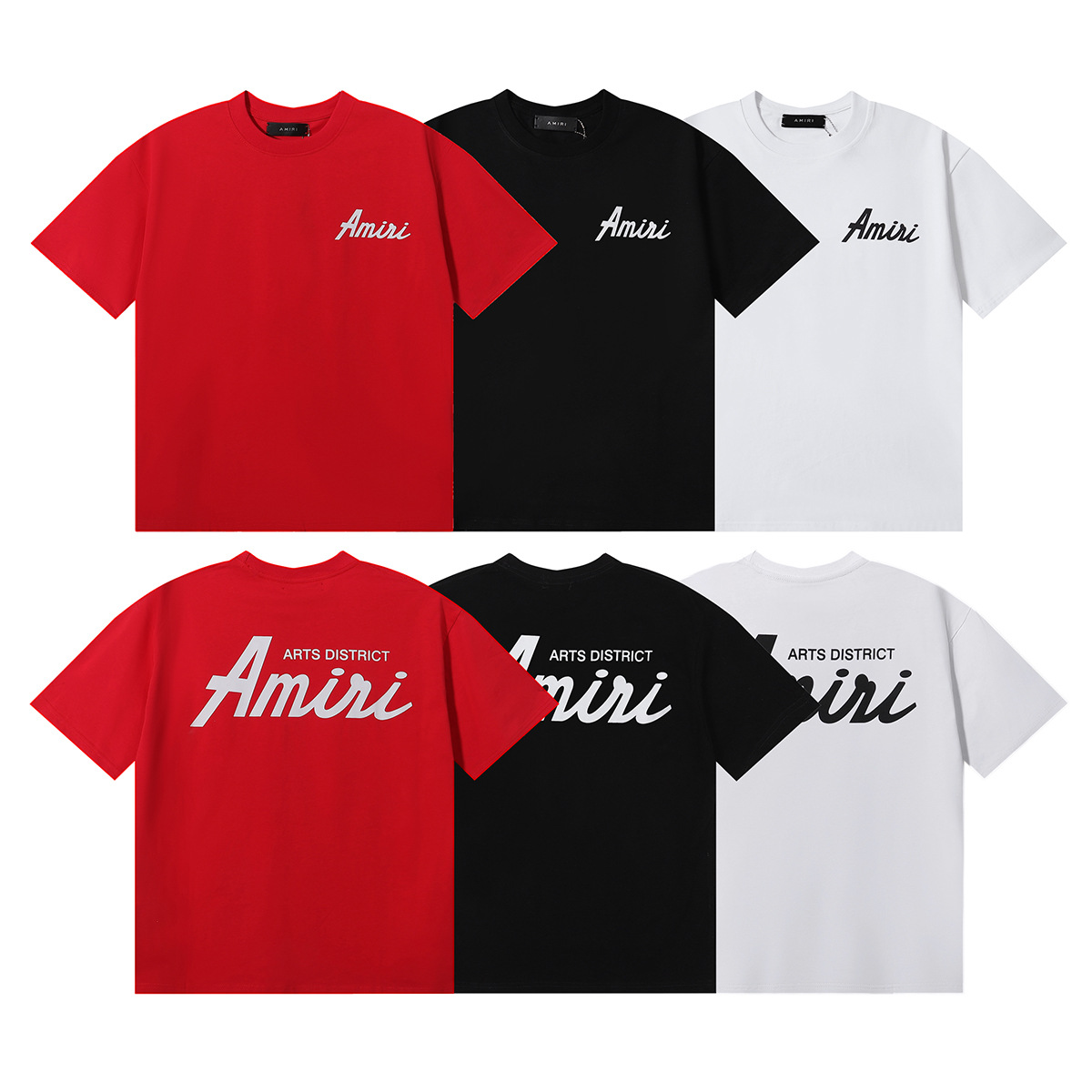Amiri versión alta de verano nuevo estilo AMIRI clásico básico letra simple LOGO hombre y mujer suelta corta